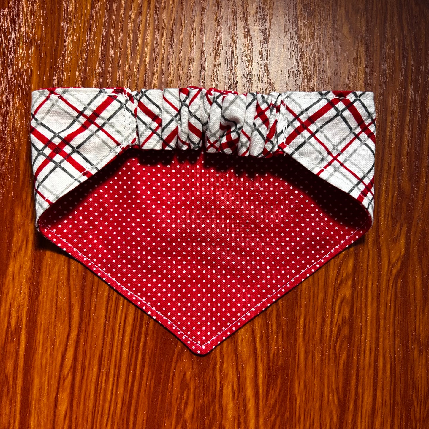 Red Plaid Reversible Scrunchie Bandana