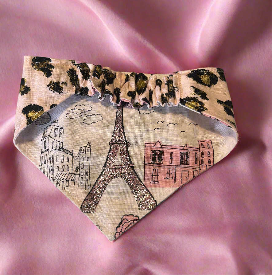 Paris Reversible Scrunchie Bandana