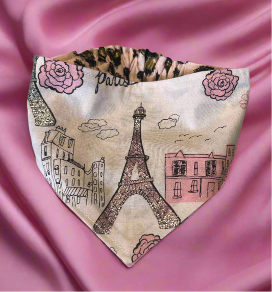 Paris Reversible Scrunchie Bandana