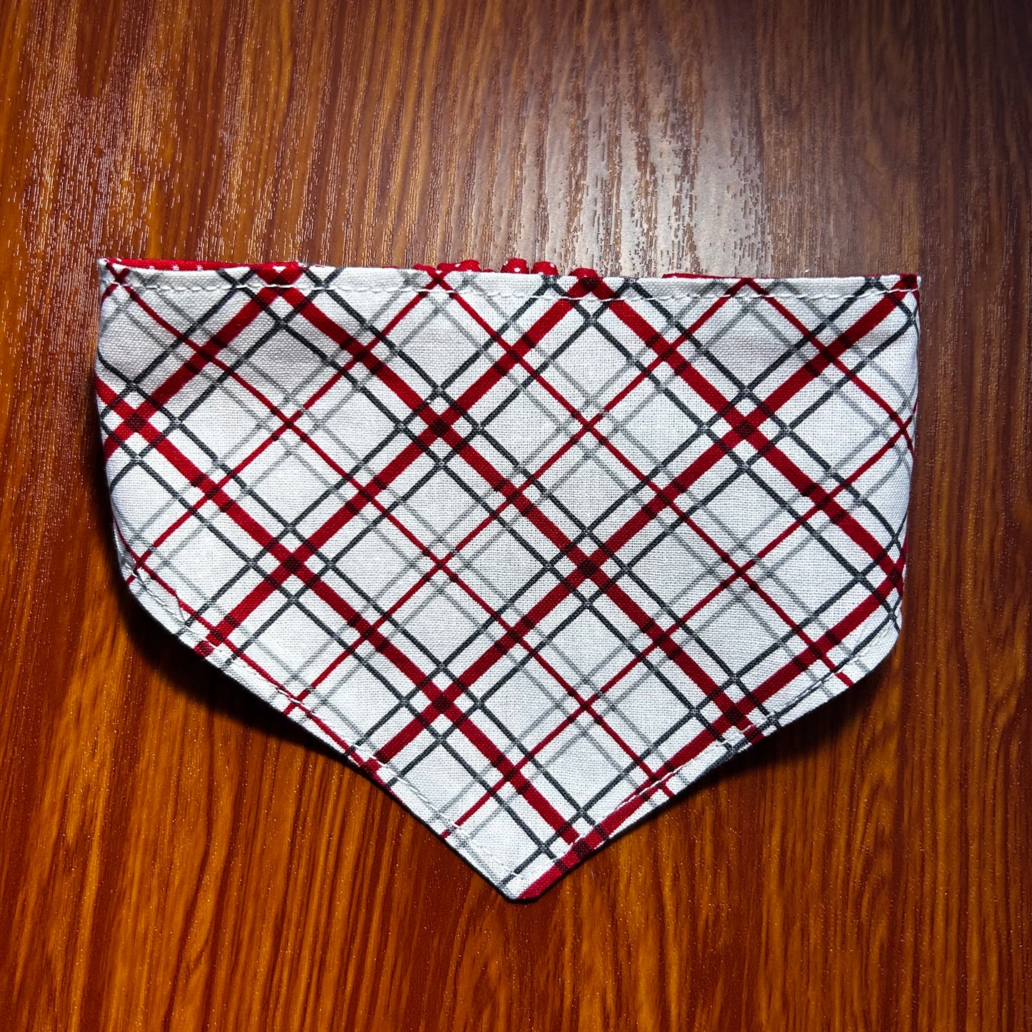 Red Plaid Reversible Scrunchie Bandana